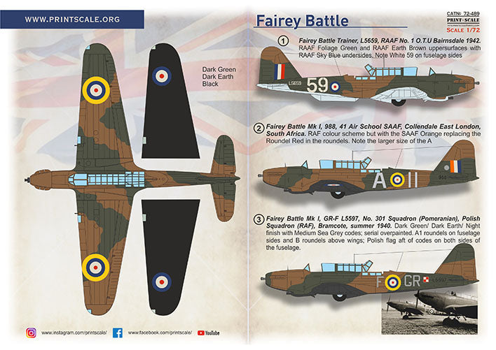Print Scale PSL72489 1:72 Fairey Battle Part 2 1