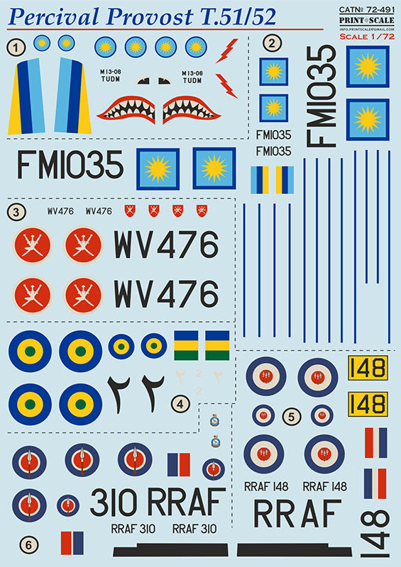 Print Scale PSL72491 1:72 Percival Provost T.51/52 1