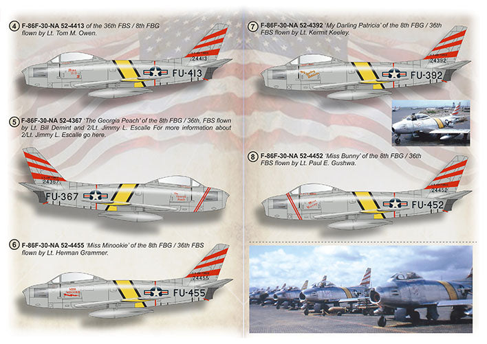 Print Scale PSL72495 1:72 F-86F Sabre Fighter Bomber Groups Korea