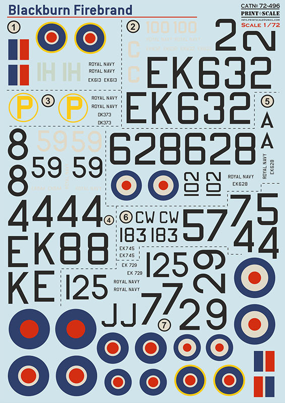 Print Scale PSL72496 1:72 Blackburn B.46 Firebrand TF Mk.5 1