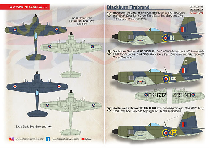 Print Scale PSL72496 1:72 Blackburn B.46 Firebrand TF Mk.5 1