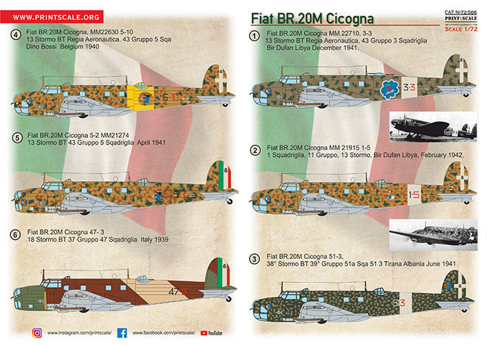 Print Scale PSL72506 1:72 Fiat BR-20M Cicogna 1