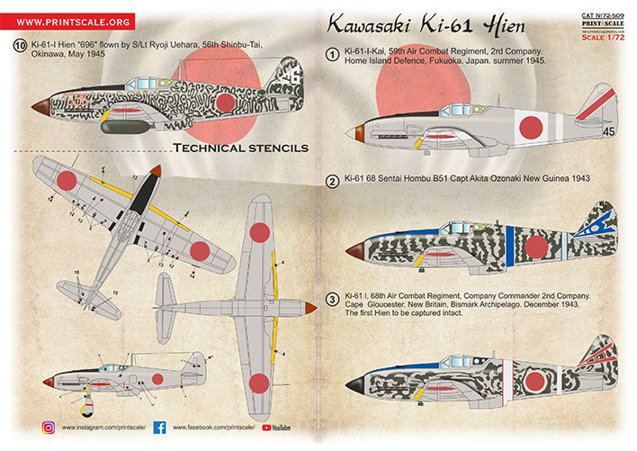 Print Scale PSL72509 1:72 Kawasaki Ki-61 59th Air Combat Regiment