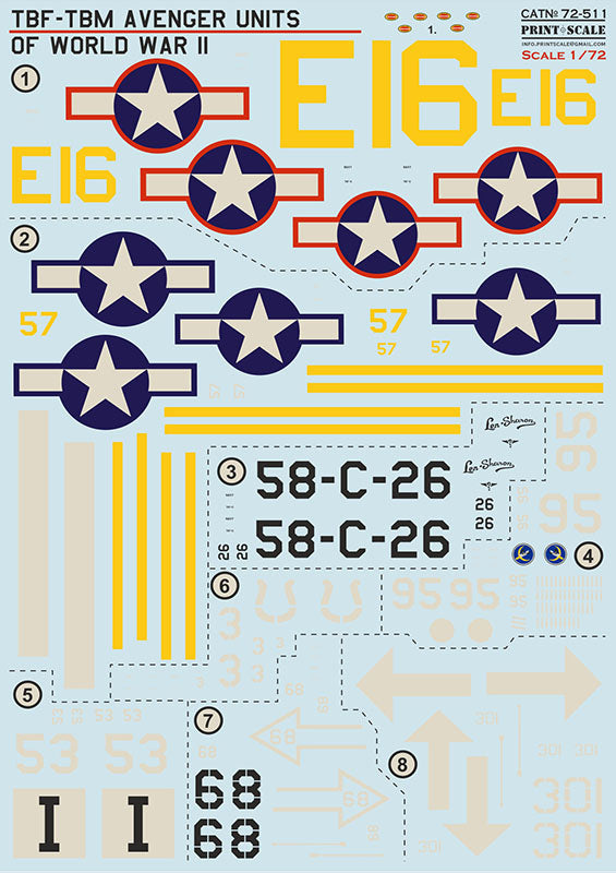 Print Scale PSL72511 1:72 Grumman TBF-TBM Avenger Units of World War II 1
