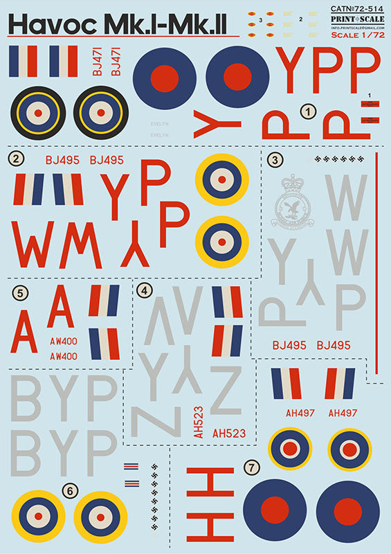 Print Scale PSL72514 1:72 Douglas Havoc Mk.l-Mk.ll 1