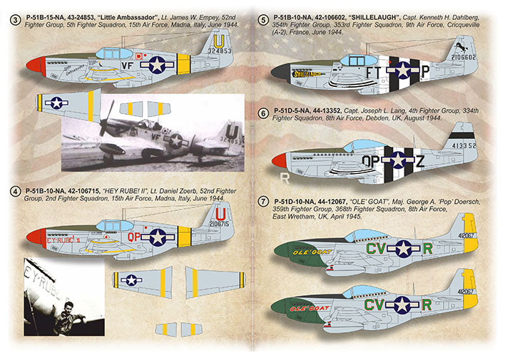 Print Scale PSL72515 1:72 North-America P-51 Mustang Aces Over Europe