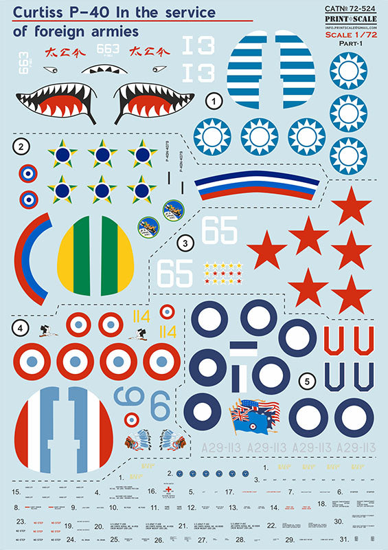 Print Scale PSL72524 1:72 Curtiss P-40