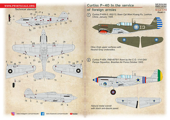 Print Scale PSL72524 1:72 Curtiss P-40