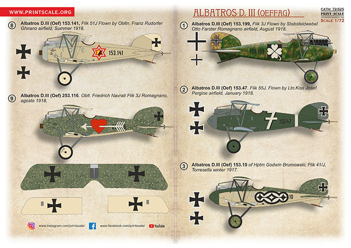 Print Scale PSL72525 1:72 Albatros D.III