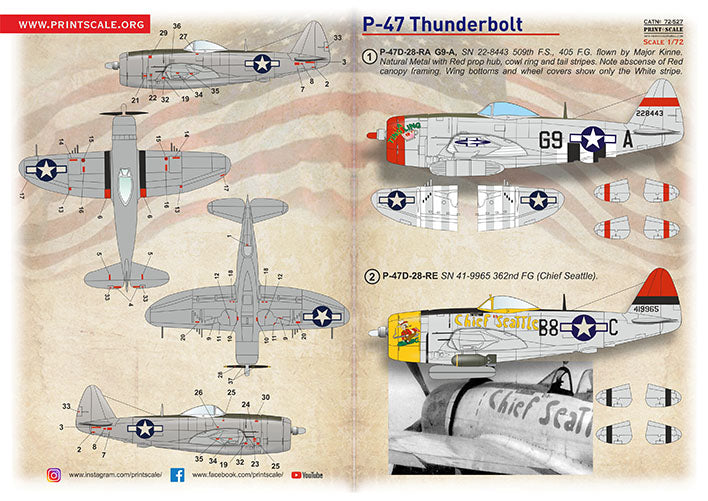 Print Scale PSL72527 1:72 Republic P-47 Thunderbolt Acess
