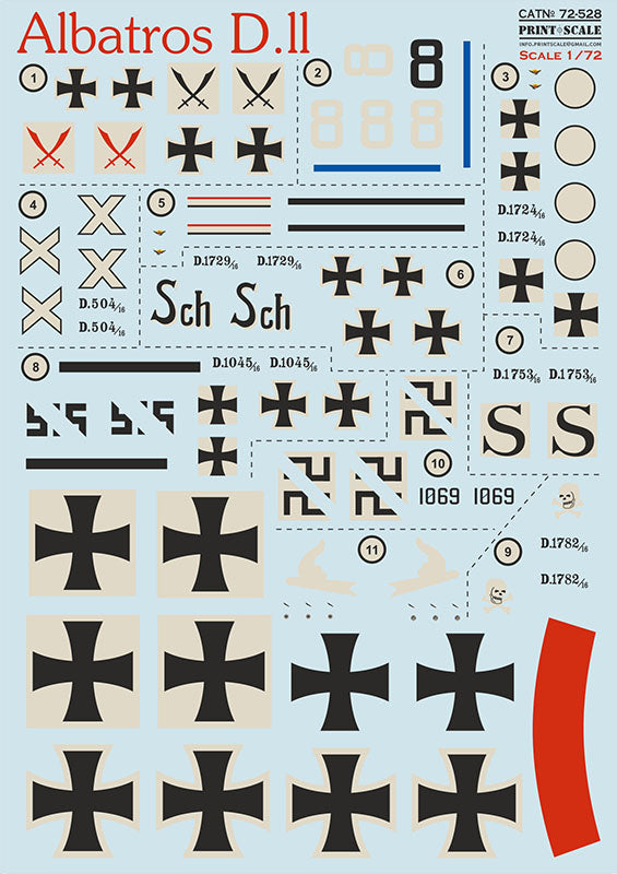 Print Scale PSL72528 1:72 Albatros D.II Albatros D.ll flown by Vzfw