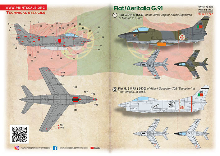 Print Scale PSL72530 1:72 Fiat G.91 1