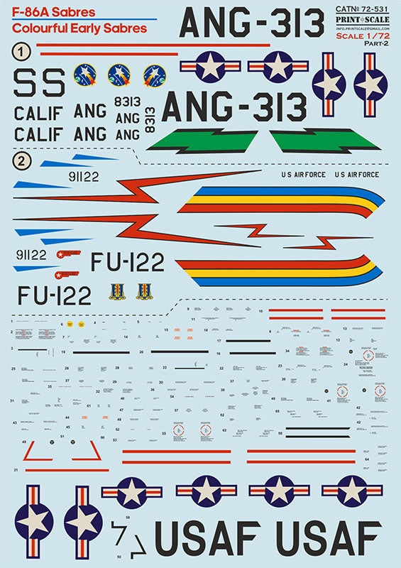 Print Scale PSL72531 1:72 North-American F-86A Sabres