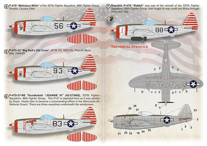 Print Scale PSL72540 1:72 Republic P-47 Thunderbolt, 527th FS, 86th FG 1