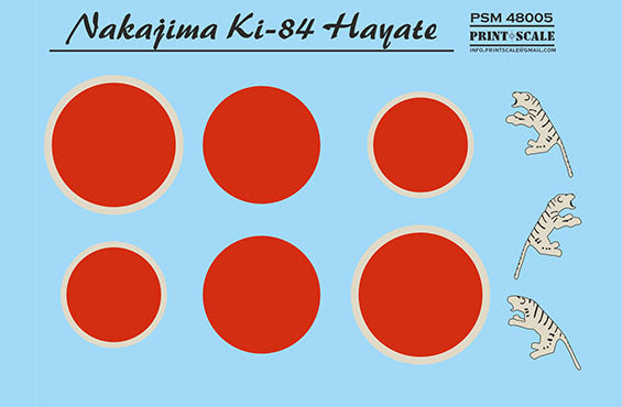 Print Scale PSM48005 1:48 Nakajima Ki-84 Hayate mask + decal Ki-84 Ko