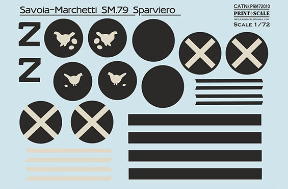 Print Scale PSM72010 1:72 SM.79 Camouflage Mask & Decals