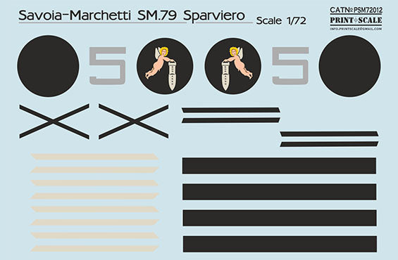 Print Scale PSM72012 1:72 SM.79 Camouflage Mask & Decals