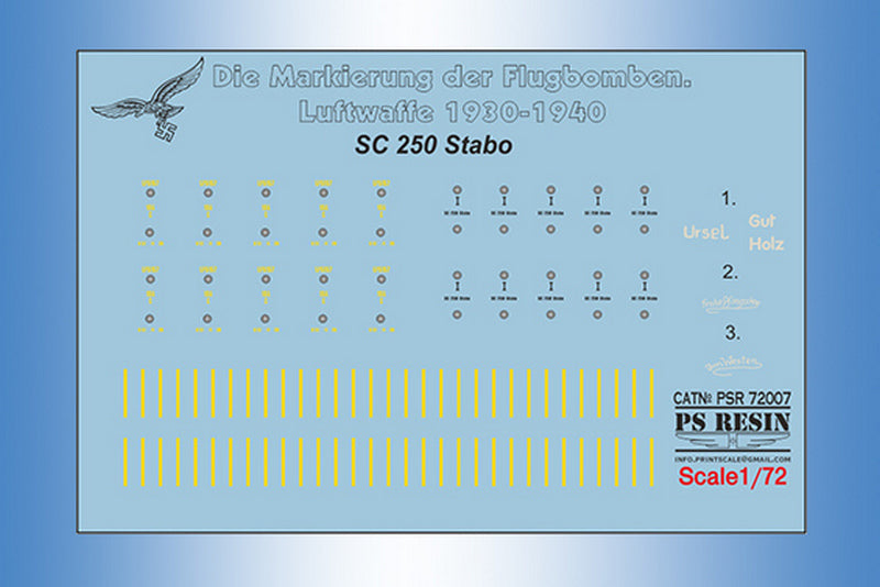 Print Scale PSR72007 1:72 Bomb trolley with the lift