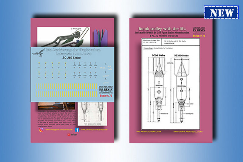 Print Scale PSR72007 1:72 Bomb trolley with the lift