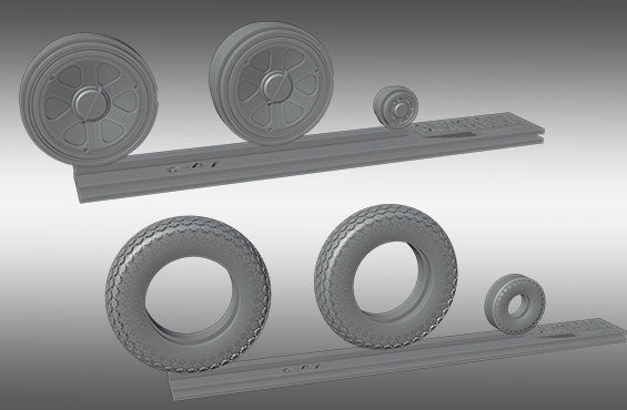 Print Scale PSW48015 1:48 P-47D Thunderbolt Resin Rims & Rubber Wheels