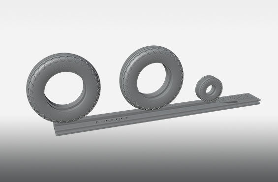 Print Scale PSW48017 1:48 Grumman Avenger Resin Rims & Rubber Wheels