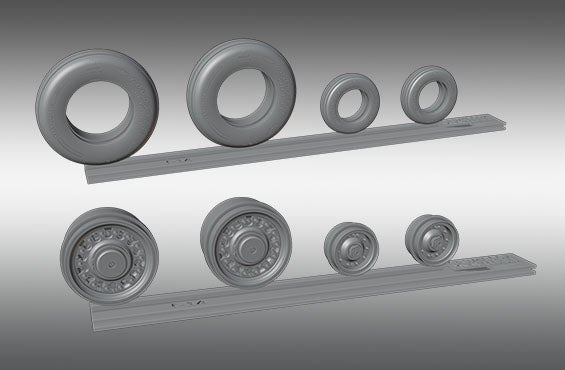 Print Scale PSW48018 1:48 F-14A/B Tomcat Resin Rims & Rubber Wheels