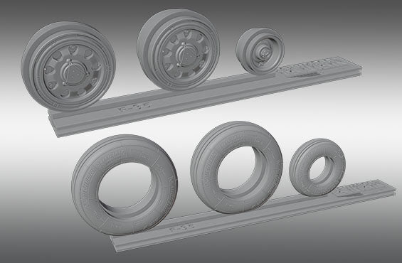 Print Scale PSW48019 1:48 F-35A Lightning Resin Rims & Rubber Wheels