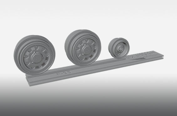 Print Scale PSW48019 1:48 F-35A Lightning Resin Rims & Rubber Wheels