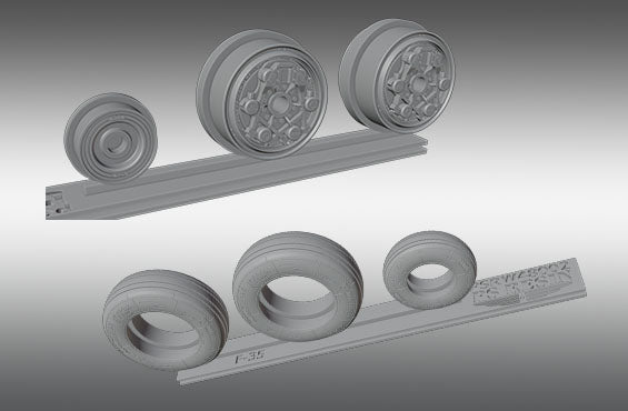 Print Scale PSW72019 1:72 F-35A/B Lightning II Resin Rims & Rubber Wheels