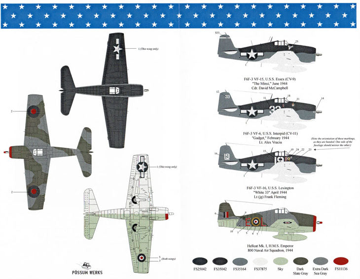 Possum Werks PW48002 1:48 Grumman F6F-3 Hellcats