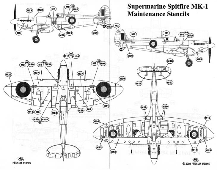 Possum Werks PW48004 1:48 Spitfire Mk.I & Bf-109E-3/4 Detail Set