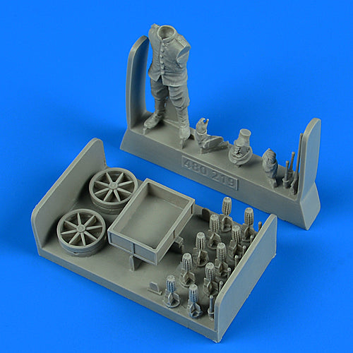 Aerobonus  QAB480219 1:48 German WWI Aircraft Armourer with ammunition cart