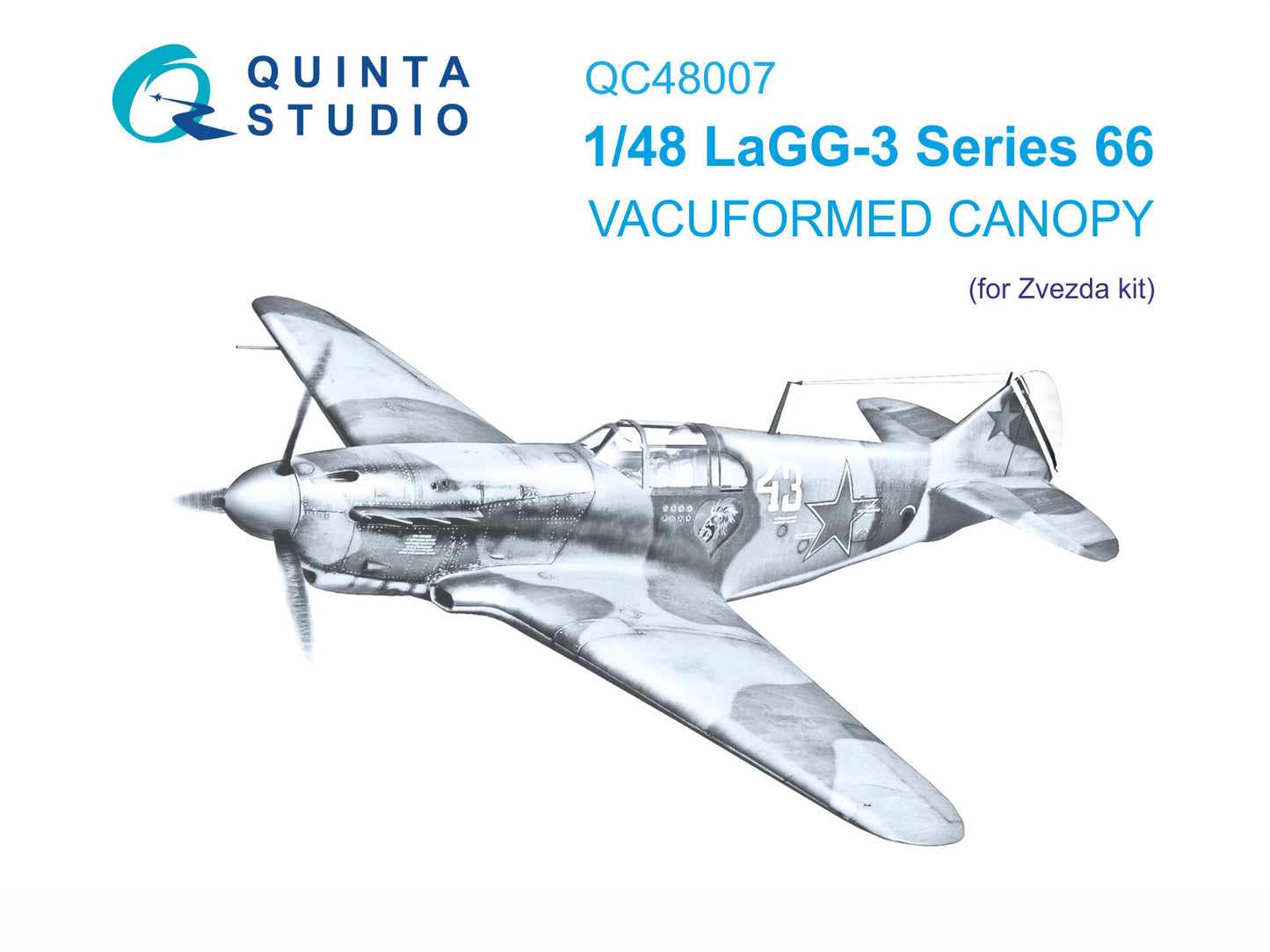 Quinta Studio QC48007 1:72 Lavochkin LaGG-3 Series 66 vacuumed clear canopy 1