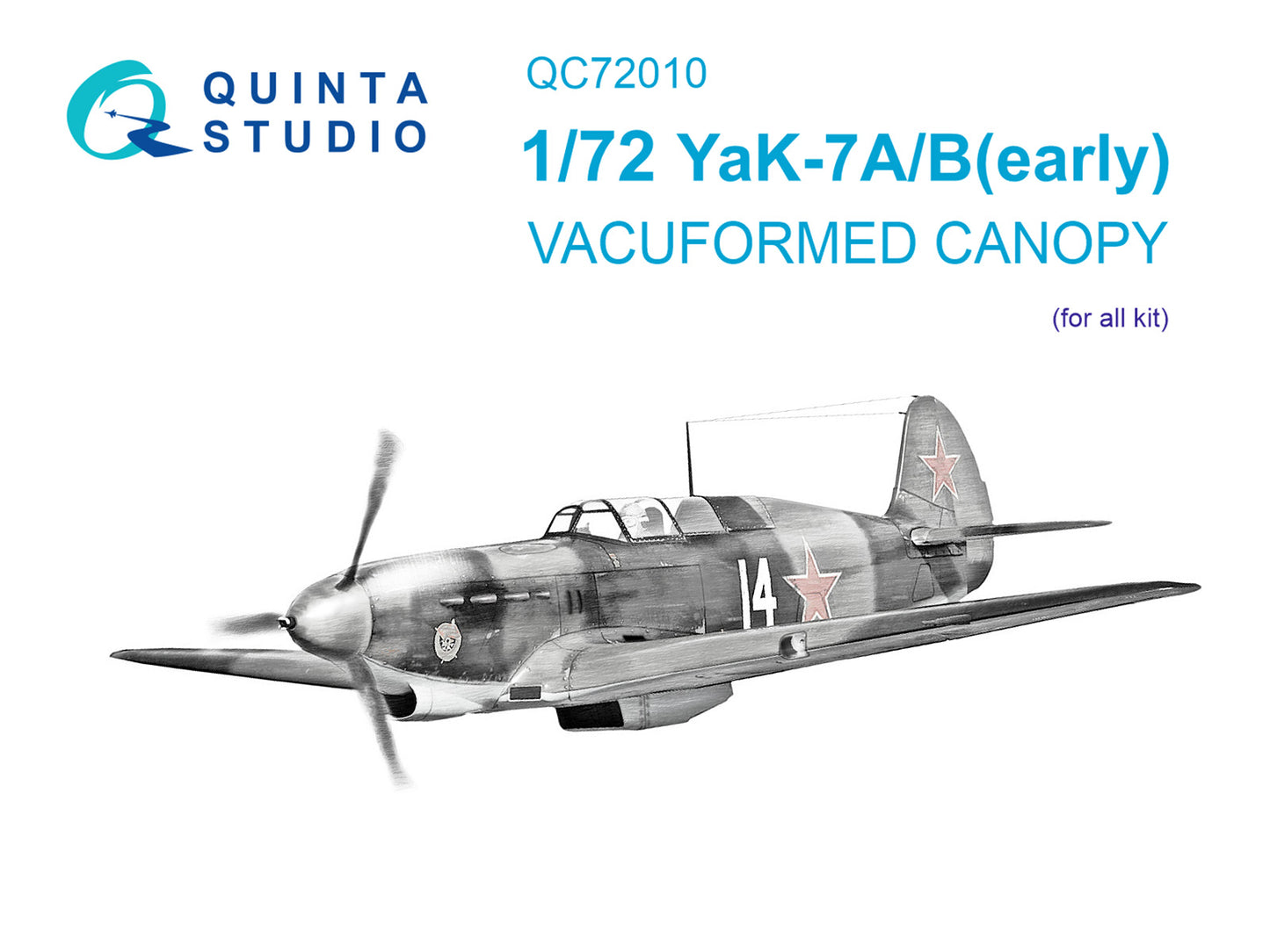 Quinta Studio QC72010 1:72 Yak-7A/B Vacuumed Clear Canopy