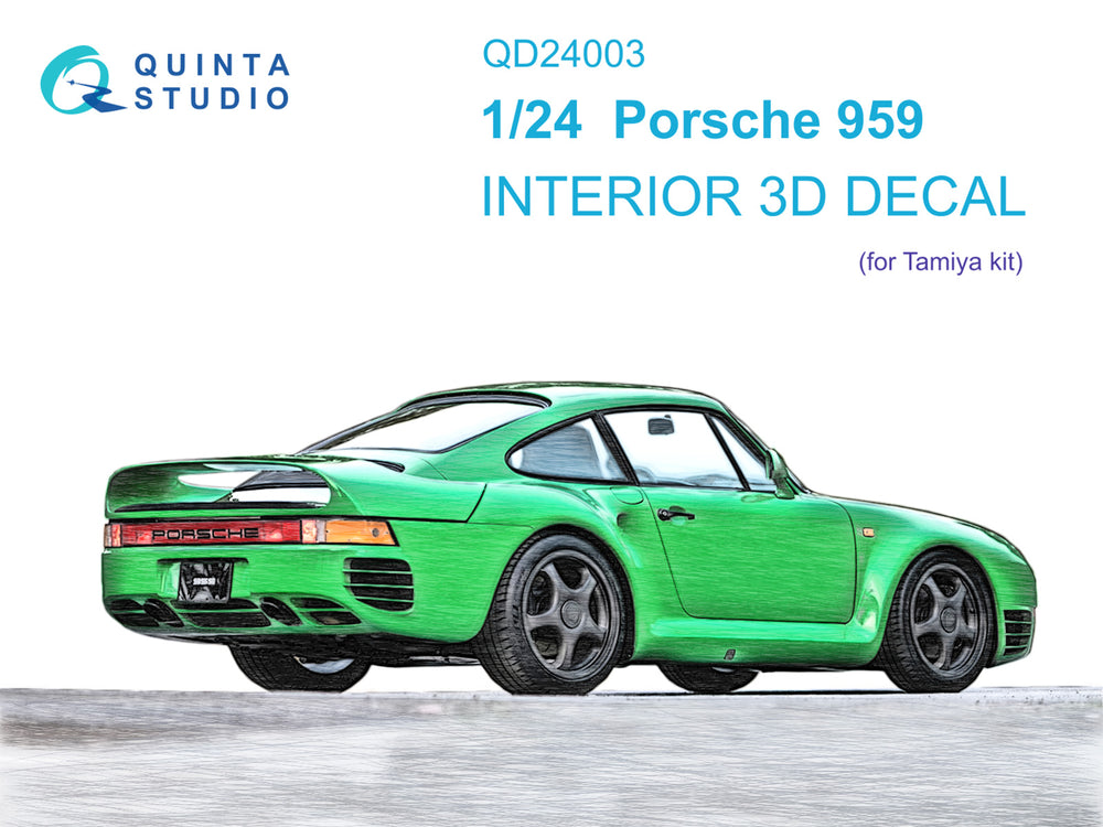Quinta Studio QD24003 1:24 Porsche 959 3D-Printed Interior Decals