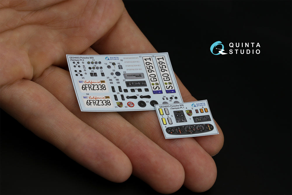 Quinta Studio QD24003 1:24 Porsche 959 3D-Printed Interior Decals