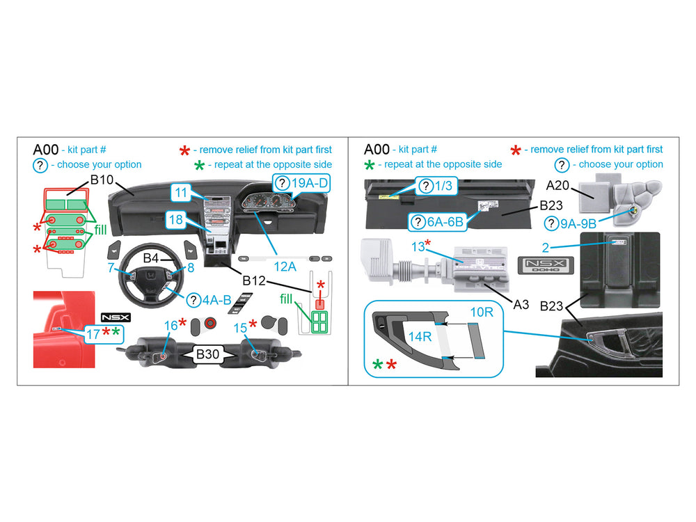 Quinta Studio QD24008 1:24 Honda NSX NA1 Japan 3D Interior Decal