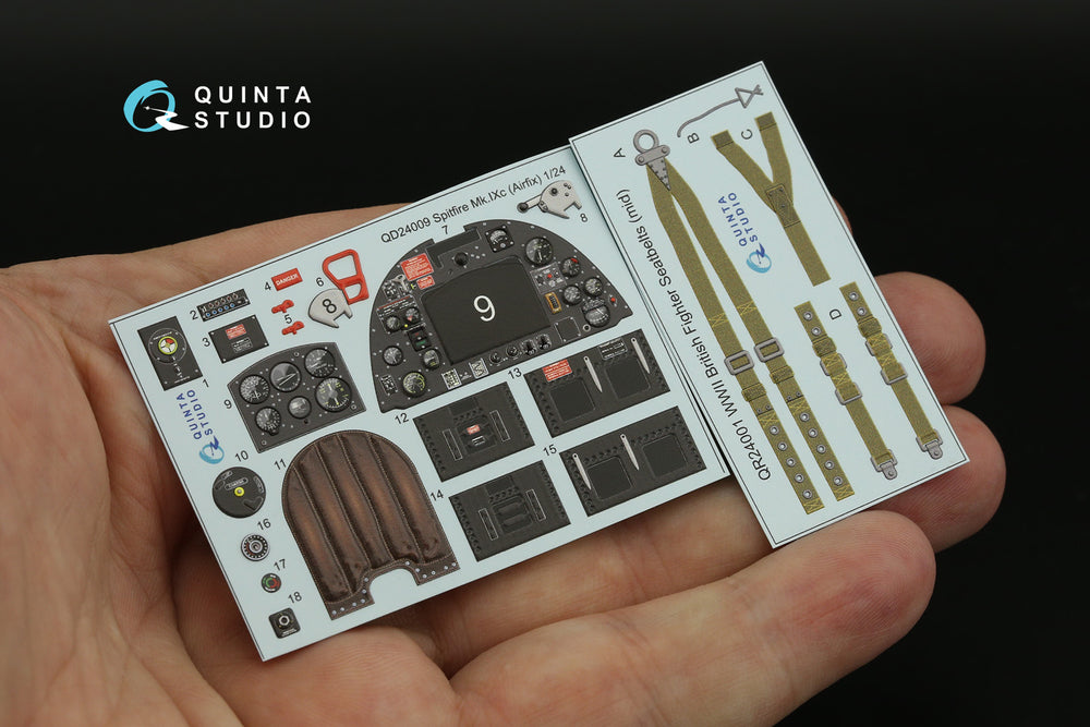 Quinta Studio QD24009 1:24 Spitfire Mk.IXc 3D Interior Decal
