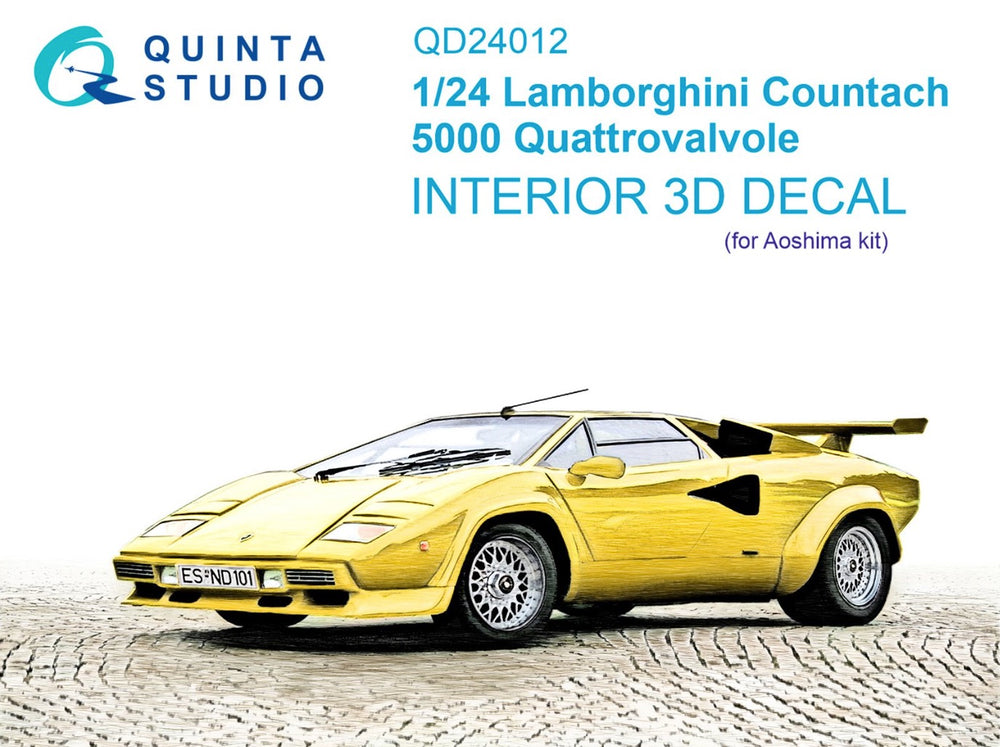 Quinta Studio QD24012 1:24 Lamborghini Countach 5000 QV 3D Interior Decal