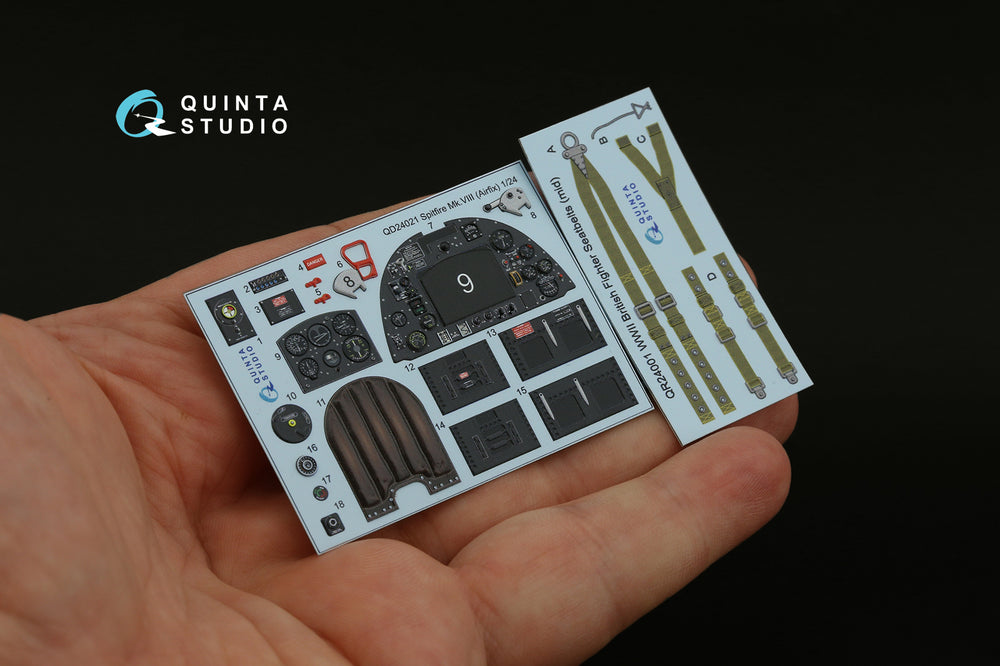 Quinta Studio QD24021 1:24 Spitfire Mk.VIII 3D Interior Decal