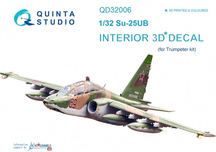 Quinta Studio QD32006 1:32 Sukhoi Su-25UB 3D-Printed Interior Decals