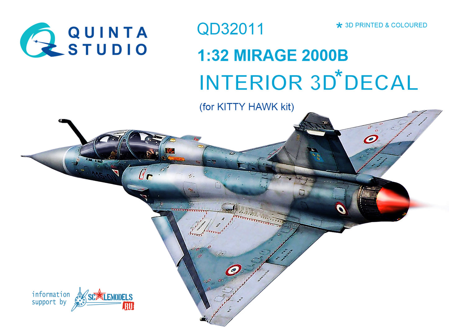 Quinta Studio QD32011 1:32 Mirage 2000B 3D Interior Decal