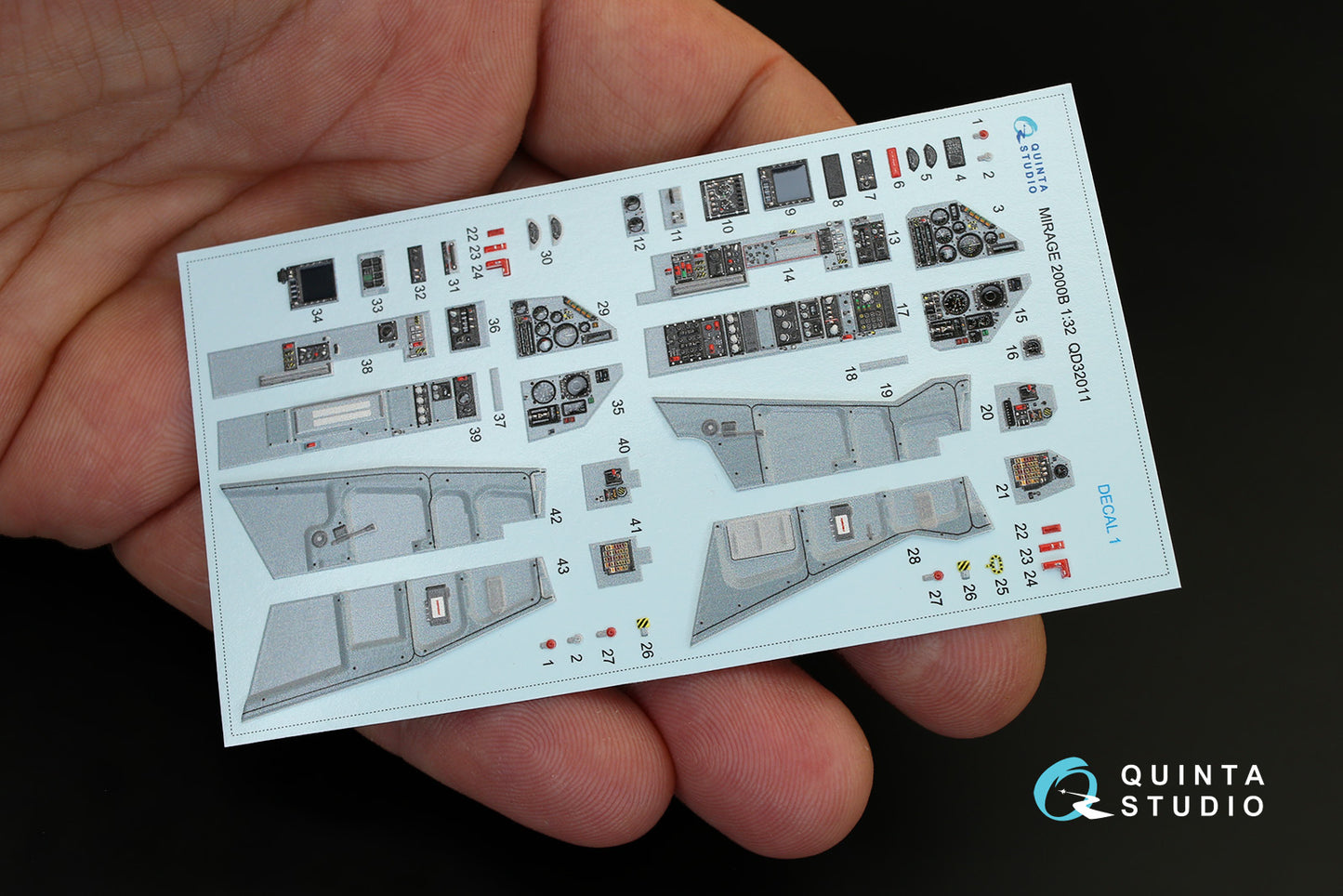 Quinta Studio QD32011 1:32 Mirage 2000B 3D Interior Decal