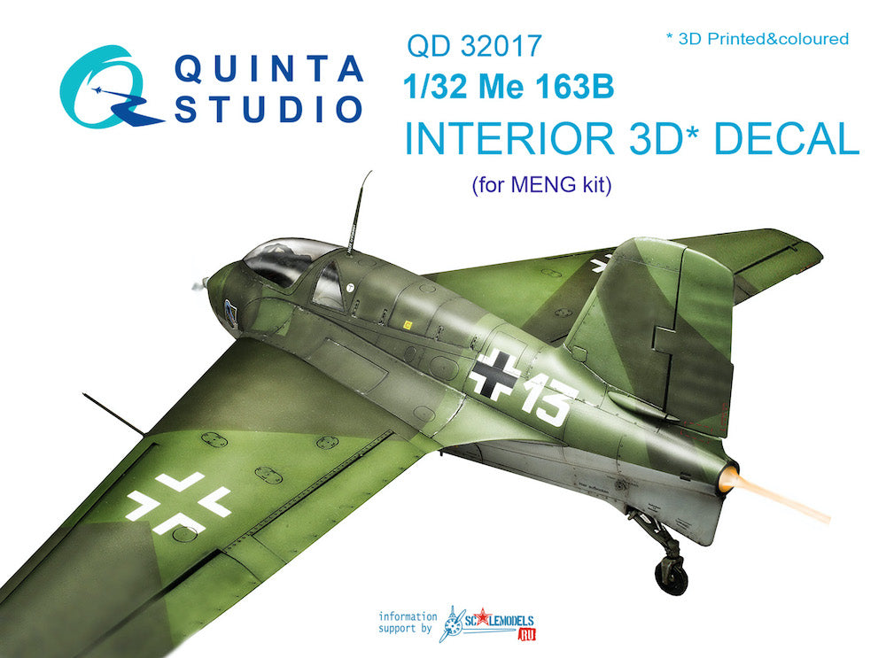 Quinta Studio QD32017 1:32 Me-163B 3D Interior Decal