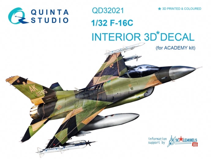 Quinta Studio QD32021 1:32 F-16C 3D Interior Decal