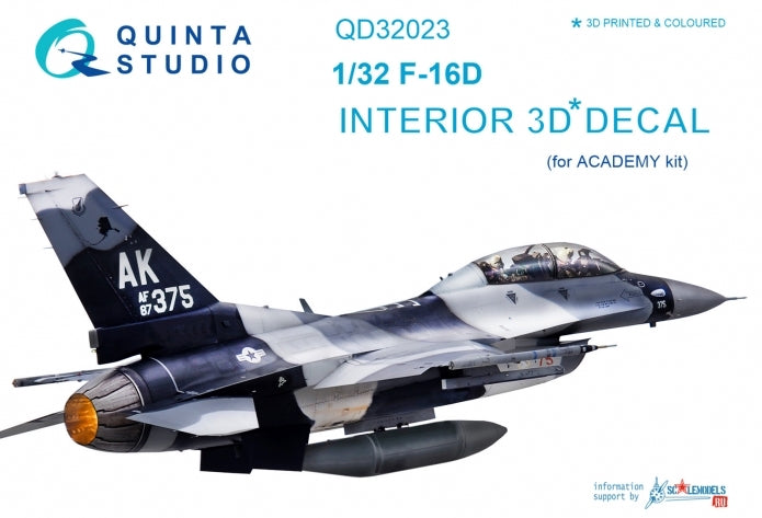 Quinta Studio QD32023 1:32 F-16D Fighting Falcon 3D Interior Decal