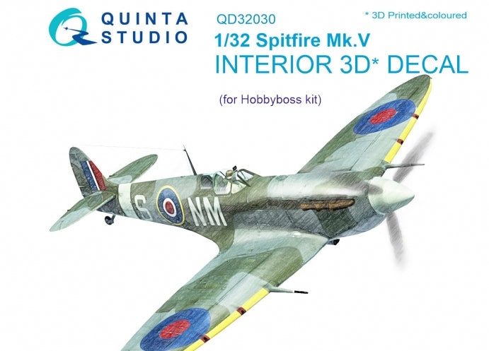 Quinta Studio QD32030 1:32 Spitfire Mk.V 3D Interior Decal