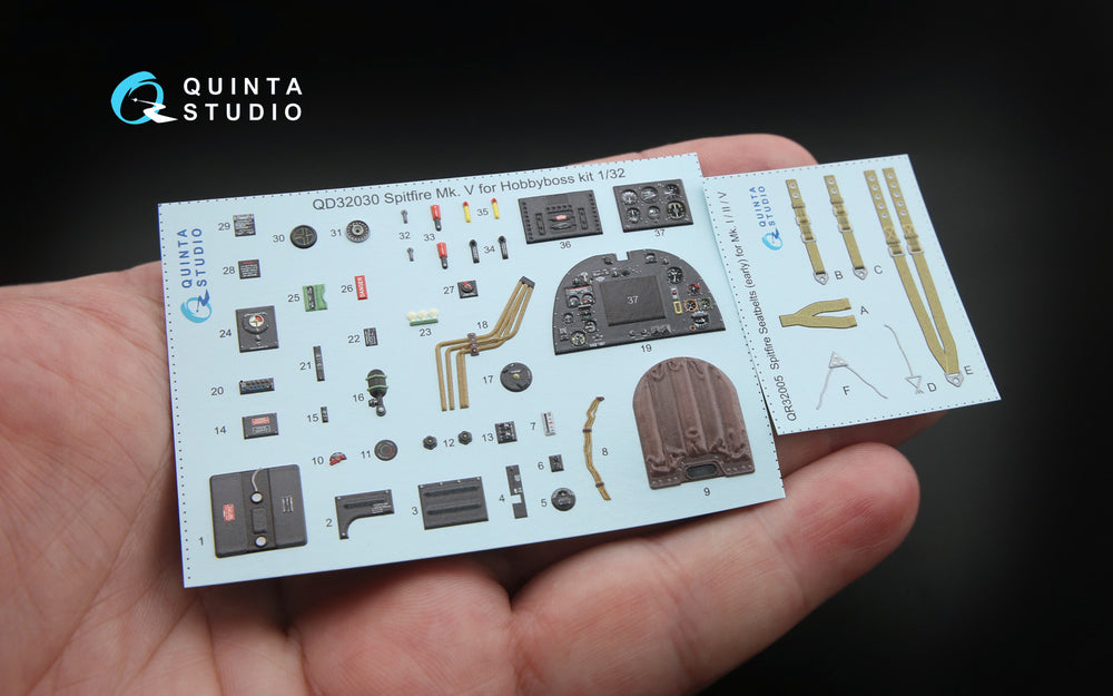 Quinta Studio QD32030 1:32 Spitfire Mk.V 3D Interior Decal