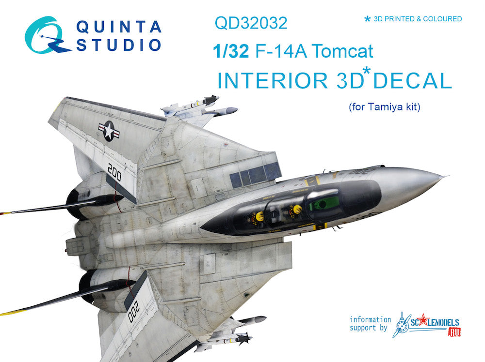 Quinta Studio QD32032 1:32 F-14A Tomcat 3D Interior Decal
