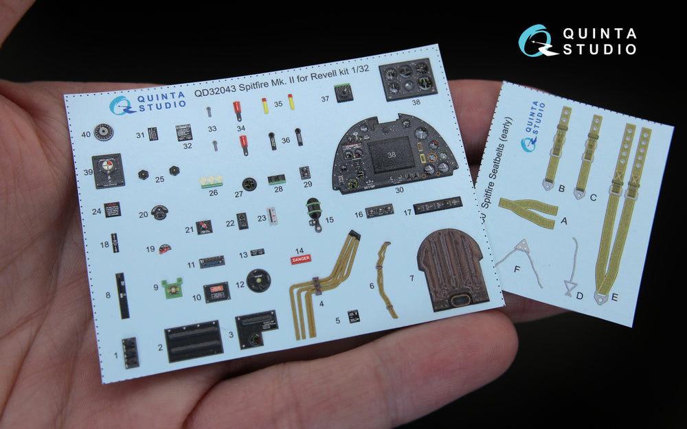 Quinta Studio QD32043 1:32 Spitfire Mk.IIa 3D Interior Decal